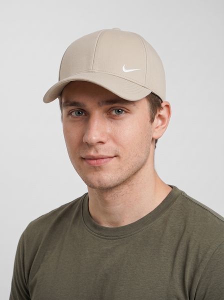 Бежева бейсболка Nike унісекс літня демісезонна кепка з вишитим логотипом та регульованим ремінцем 2591044383 фото