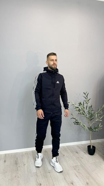 Спортивний костюм чоловічий з капюшоном adidas синього кольору 44 500-m1 фото
