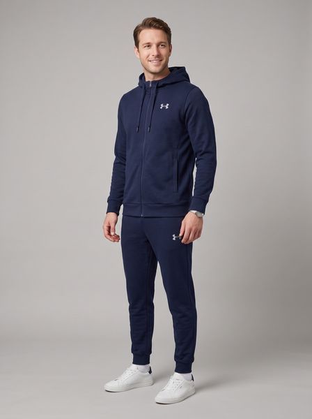Чоловічий демісезонний спортивний костюм Under Armour трикотажний синій Темно-синій 600 фото
