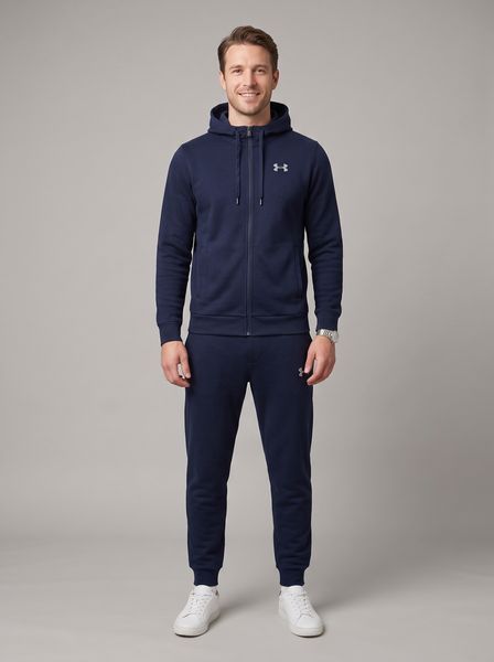 Чоловічий демісезонний спортивний костюм Under Armour трикотажний синій Темно-синій 600 фото