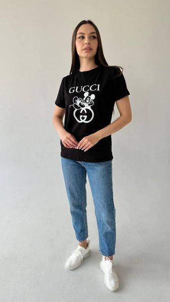 Жіноча футболка Gucci чорна 9989 фото