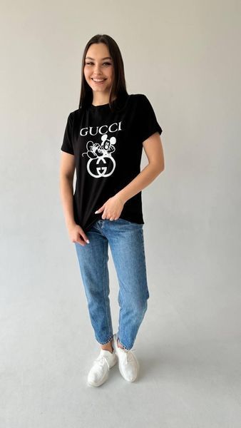 Жіноча футболка Gucci чорна 9989 фото