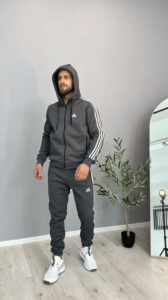 Спортивний костюм чоловічий  з капюшоном adidas графіт 44 500-m5 фото