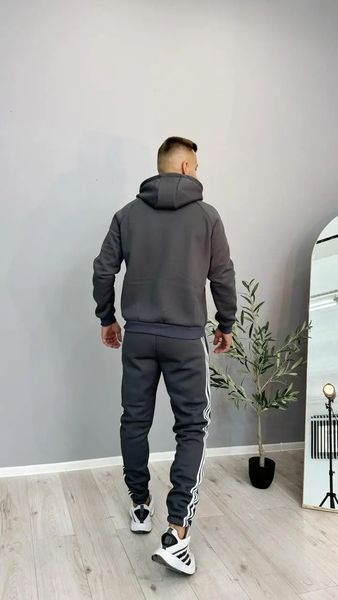 Спортивний костюм чоловічий  з капюшоном adidas графіт 44 500-m5 фото
