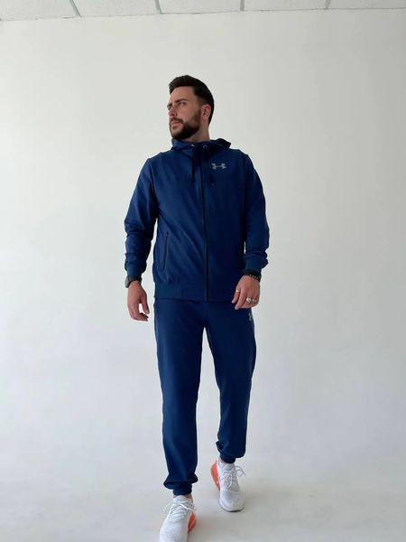 Чоловічий демісезонний спортивний костюм Under Armour трикотажний синій 600 фото