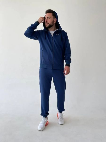 Чоловічий демісезонний спортивний костюм Under Armour трикотажний синій 600 фото