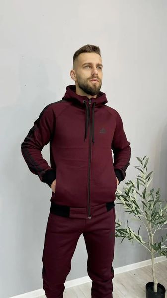 Чоловічий спортивний костюм унісекс з капюшоном adidas бордовий 44 500-m4 фото