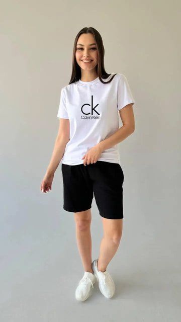 Жіночий літній комплект Calvin Klein білий 413 фото