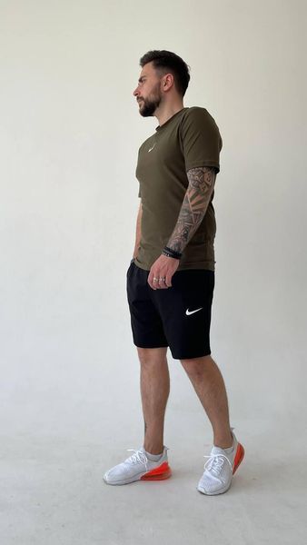Чоловічий літній спортивний костюм хакі футболка та шорти 272 фото