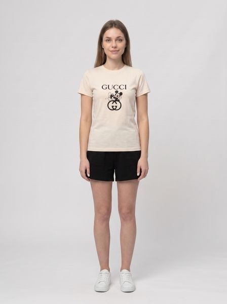 Жіноча літня футболка кулір Gucci молочна 9989 фото