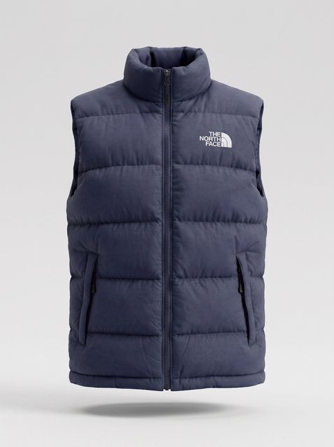 Демісезонний чоловічий жилет The North Face синій стьобаний безрукавка ТНФ з коміром 2591047199 фото