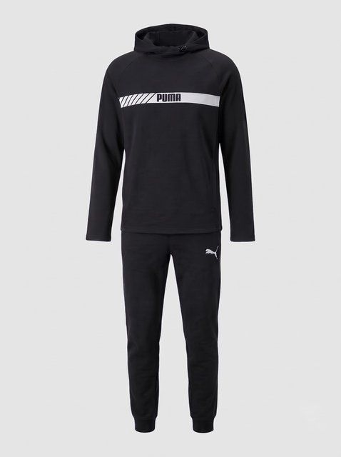 Чоловічий спортивний костюм Puma чорного кольору демісезонний трикотажний комплект норма брендовий набір кофта та штани 419 фото