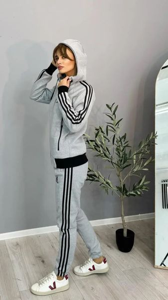 Чоловічий  спортивний костюм унісекс з капюшоном adidas сірий 44 500-m2 фото