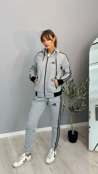 Чоловічий  спортивний костюм унісекс з капюшоном adidas сірий 44 500-m2 фото