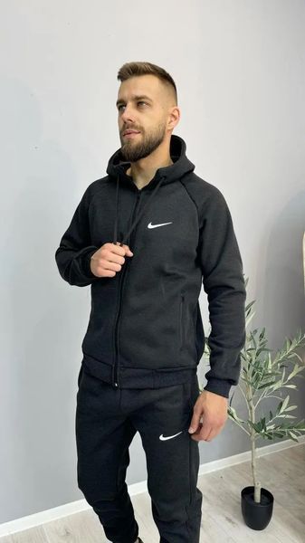 Чоловічий теплий спортивний костюм Nike темно-сірого кольору  11111-m1 фото