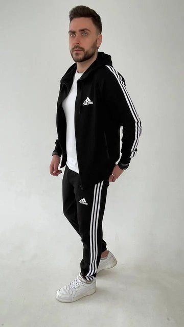Костюм adidas з капюшоном чорний 234 фото