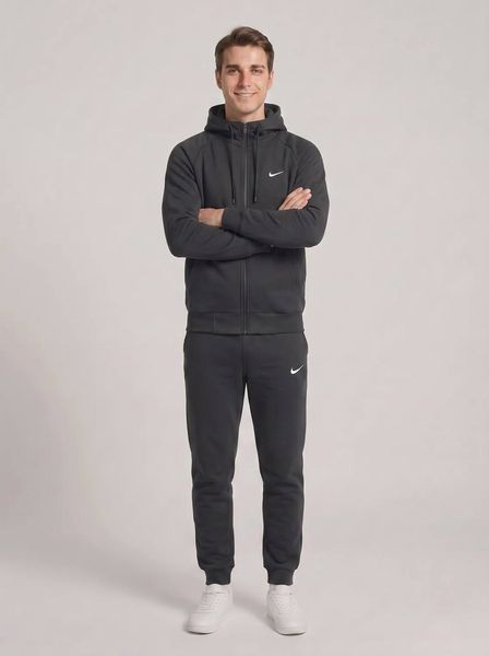Чоловічий теплий спортивний костюм Nike темно-сірого кольору  11111-m1 фото