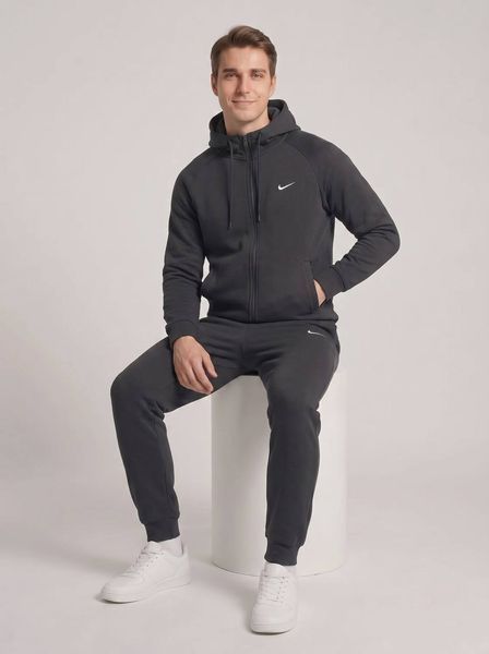 Чоловічий теплий спортивний костюм Nike темно-сірого кольору  11111-m1 фото