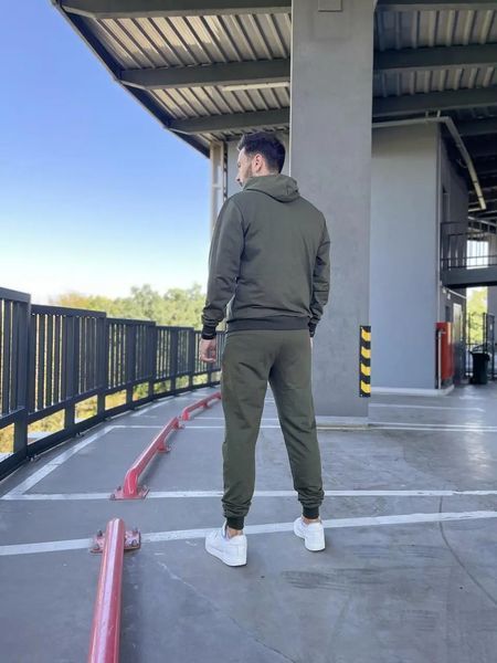 Чоловічий спортивний костюм The Champ хакі демісезонний трикотажний комплект кофта з капюшоном та штани колір мілітарі 621 фото