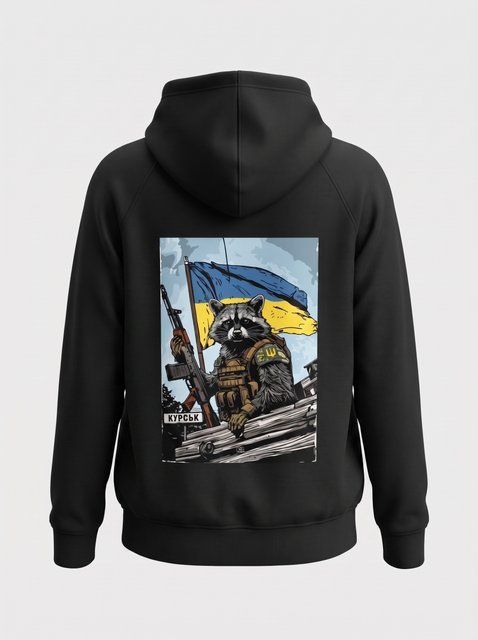 Тепле чорне худі з принтом мілітарі зимова кофта тринитка на флісі толстовка з капюшоном та малюнком 520 фото