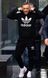 Чоловічий спортивний костюм Adidas демісезонний трикотажний комплект норма брендовий набір чорний світшот з логотипом та штани 304 фото 5