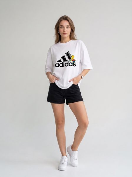 Футболка оверсайз (унісекс) adidas біла 163 фото