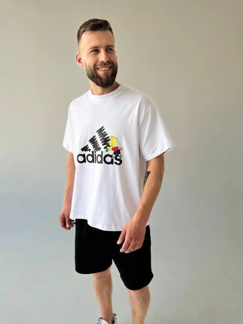 Футболка оверсайз (унісекс) adidas біла 163 фото