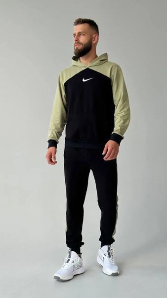 Чоловічий спортивний костюм Nike з оливковими вставками 441 фото