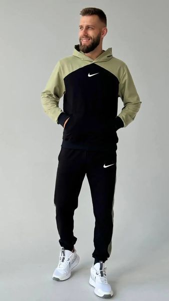Чоловічий спортивний костюм Nike з оливковими вставками 441 фото