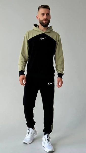 Чоловічий спортивний костюм Nike з оливковими вставками 441 фото