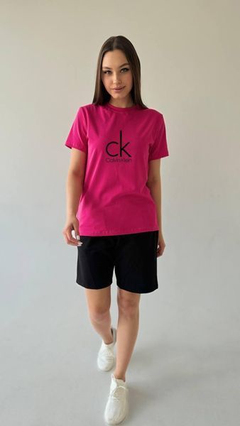 Жіночий літній комплект Calvin Klein рожевий 413 фото