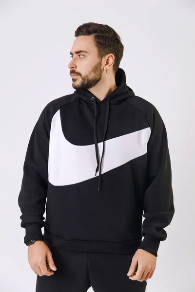 Чоловічий спортивний костюм Nike чорного кольору демісезонний трикотажний комплект норма брендовий набір світшот та штани 317 фото