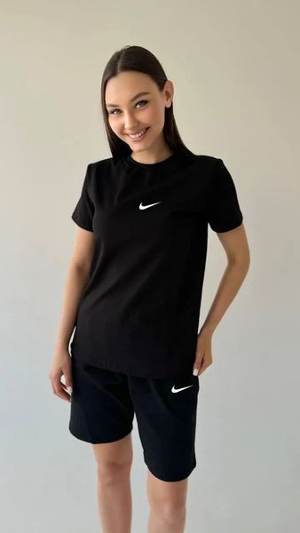 Жіночий літній комплект nike чорний 406 фото