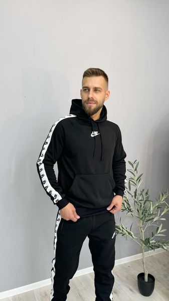 Жіночий теплий спортивний костюм Nike унісекс зимовий трикотажний комплект на флісі норма брендовий набір худі та штани 46 508 фото