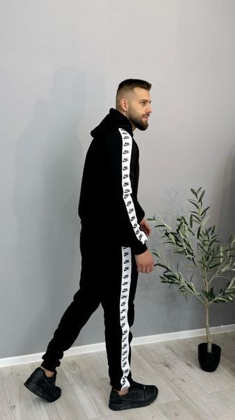 Жіночий теплий спортивний костюм Nike унісекс зимовий трикотажний комплект на флісі норма брендовий набір худі та штани 46 508 фото