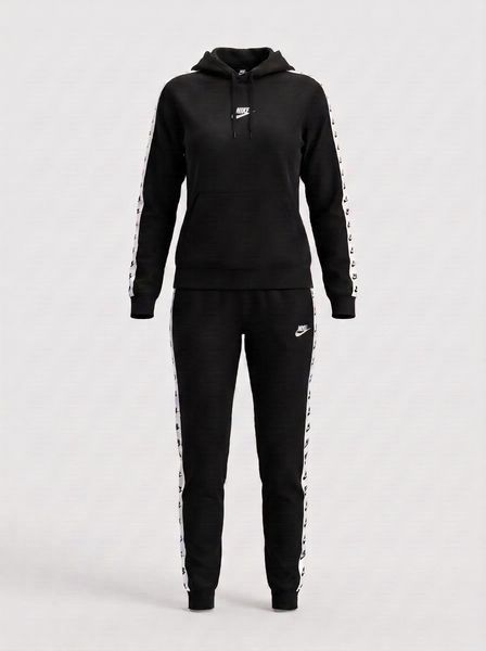 Жіночий теплий спортивний костюм Nike унісекс зимовий трикотажний комплект на флісі норма брендовий набір худі та штани 46 508 фото