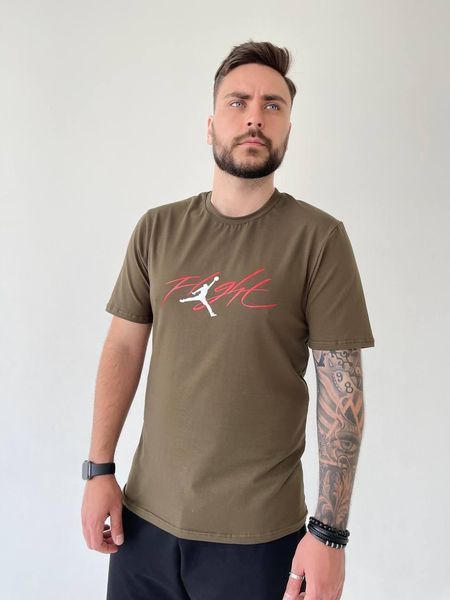 Чоловіча футболка Jordan у кольорі хакі &mdash; бавовняна літня модель з емблемою Jumpman для міських аутфітів та тренувань 278 фото