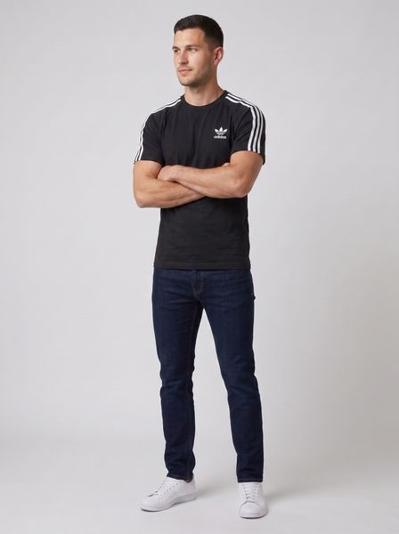 Чоловіча бавовняна футболка Adidas літня з вишитим логотипом та округлим вирізом для спорту та міського життя 111117 фото
