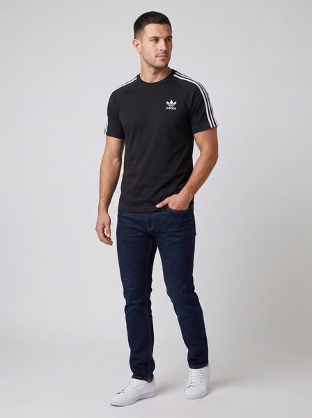 Чоловіча бавовняна футболка Adidas літня з вишитим логотипом та округлим вирізом для спорту та міського життя 111117 фото