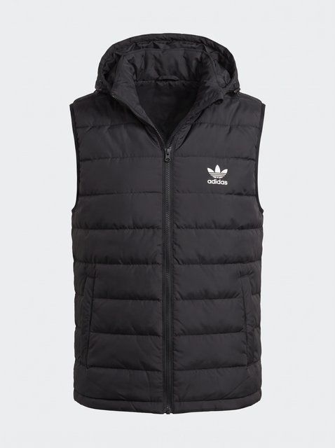 Чоловіча тепла жилетка Adidas чорна утеплена безрукавка норма демісезонний дутий жилет із капюшоном 643 фото
