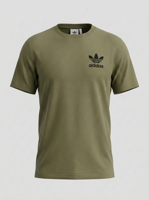 Чоловіча бавовняна футболка Adidas у кольорі хакі &mdash; літня модель з фірмовим вишитим логотипом для тренувань та міського відпочинку 265 фото