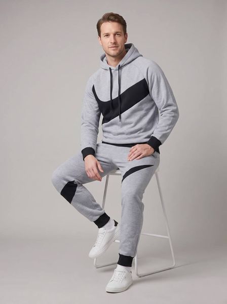 Чоловічий сірий спортивний костюм Nike трикотажний 356 фото