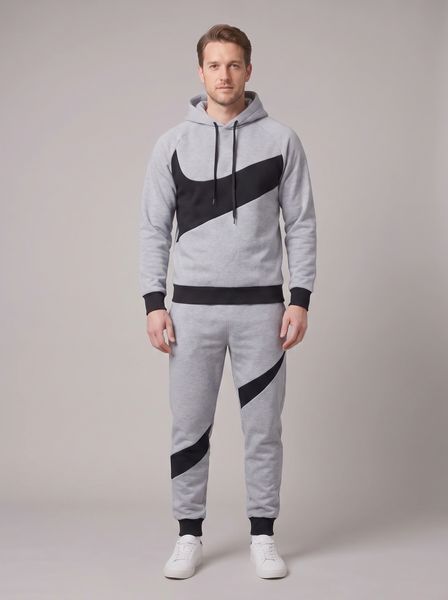 Чоловічий сірий спортивний костюм Nike трикотажний 356 фото