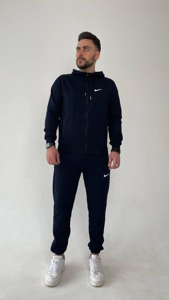 Чоловічий теплий спортивний костюм Nike темно-синього кольору на флісі 240 фото