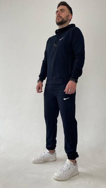 Чоловічий теплий спортивний костюм Nike темно-синього кольору на флісі 240 фото