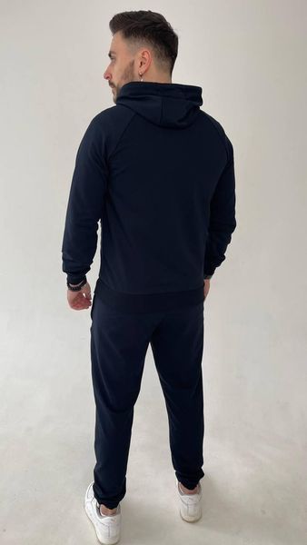 Чоловічий теплий спортивний костюм Nike темно-синього кольору на флісі 240 фото