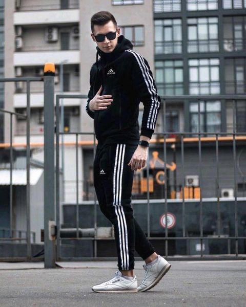Чоловічий спортивний костюм Adidas з капюшоном трикотажний 452 фото