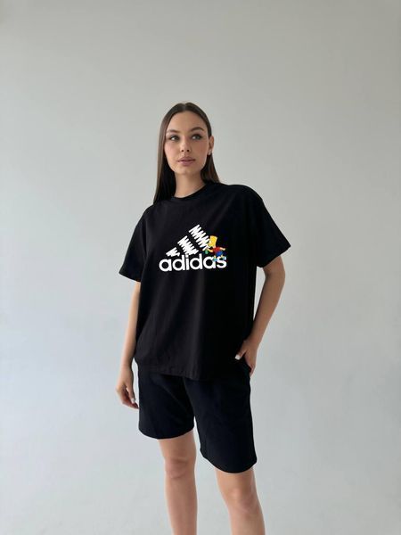 Футболка оверсайз (унісекс) adidas чорна 163 фото