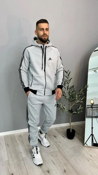 Спортивний костюм унісекс з капюшоном adidas сірий 500 фото