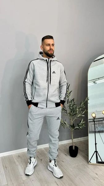Спортивний костюм унісекс з капюшоном adidas сірий 500 фото
